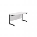 Jemini Rectangular Single Upright Cantilever Desk 1200x600x730mm WhiteBlack KF803911 KF803911