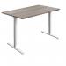 First Economy Single Motor SitStand Desk 1400x800x705-1220mm Grey OakWhite KF803918 KF803918