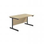 Jemini Rectangular Single Upright Cantilever Desk 1200x800x730mm Maple/Black KF803966 KF803966