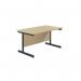 Jemini Rectangular Single Upright Cantilever Desk 1200x800x730mm Maple/Black KF803966 KF803966