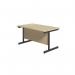 Jemini Rectangular Single Upright Cantilever Desk 1200x800x730mm Maple/Black KF803966 KF803966