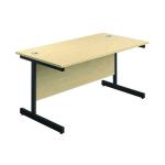 Jemini Rectangular Single Upright Cantilever Desk 1200x800x730mm Maple/Black KF803966 KF803966