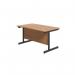 Jemini Rectangular Single Upright Cantilever Desk 1200x800x730mm Nova Oak/Black KF803973 KF803973