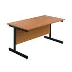 Jemini Rectangular Single Upright Cantilever Desk 1200x800x730mm Nova Oak/Black KF803973 KF803973