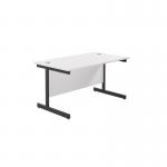 Jemini Rectangular Single Upright Cantilever Desk 1200x800x730mm White/Black KF803980 KF803980