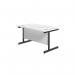 Jemini Rectangular Single Upright Cantilever Desk 1200x800x730mm White/Black KF803980 KF803980