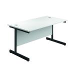 Jemini Rectangular Single Upright Cantilever Desk 1200x800x730mm White/Black KF803980 KF803980