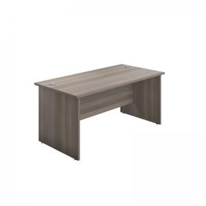 VOW Jemini Rectangular Panel End Desk 1400x800x730mm Grey Oak KF804413