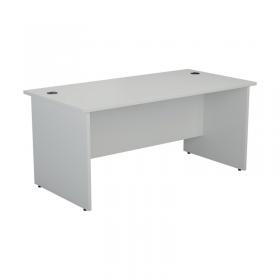 VOW Jemini Rectangular Panel End Desk 1600x800x730mm White KF804499 KF804499