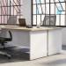 Jemini Rectangular Panel End Desk 1400x800x730mm Grey Oak KF804710 KF804710
