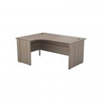 Jemini Radial Left Hand Panel End Desk 1600x1200x730mm Grey Oak KF805014 KF805014