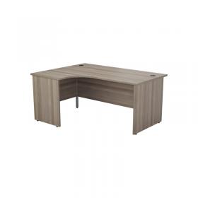 Jemini Radial Left Hand Panel End Desk 1600x1200x730mm Grey Oak KF805014 KF805014