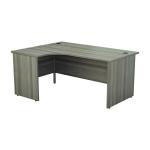 Jemini Radial Left Hand Panel End Desk 1600x1200x730mm Grey Oak KF805014 KF805014