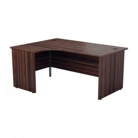 Jemini Radial Left Hand Panel End Desk 1600x1200x730mm Dark Walnut KF805052 KF805052