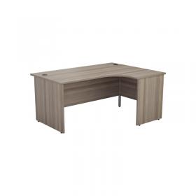 VOW Jemini Radial Right Hand Panel End Desk 1600x1200x730mm Grey Oak KF805076 KF805076
