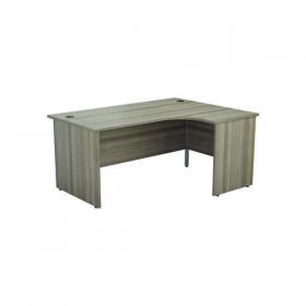 Jemini Radial Right Hand Panel End Desk 1600x1200x730mm Grey Oak KF805076 KF805076