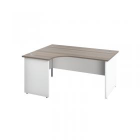 VOW Jemini Switch Radial Left Hand Desk 1600x1200x730mm Grey Oak KF805373 KF805373