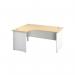 Jemini Switch Radial Left Hand Desk 1600x1200x730mm Maple/White KF805403 KF805403