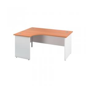 Jemini Switch Radial Left Hand Desk 1800x1200x730mm Beech/White KF805489 KF805489