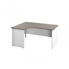 VOW Jemini Switch Radial Left Hand Desk 1800x1200x730mm Grey Oak KF805496 KF805496
