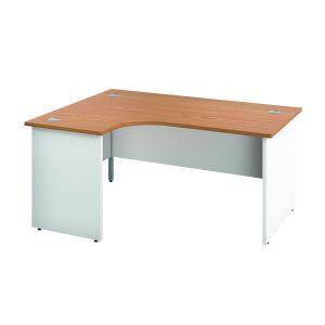 VOW Jemini Switch Radial Left Hand Desk 1800x1200x730mm Nova Oak