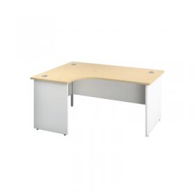 Jemini Switch Radial Left Hand Desk 1800x1200x730mm Maple/White KF805526 KF805526