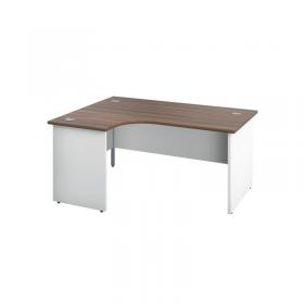 Jemini Switch Radial Left Hand Desk 1800x1200x730mm Dark Walnut/White KF805533 KF805533