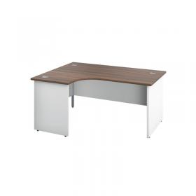 Jemini Switch Radial Left Hand Desk 1800x1200x730mm Dark WalnutWhite KF805533 KF805533