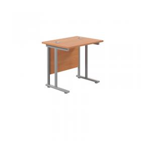 VOW Jemini Double Upright Rectangular Desk 800x600x730mm BeechSilver KF806080 KF806080