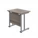 Jemini Double Upright Rectangular Desk 800x600x730mm Grey Oak/Silver KF806097 KF806097