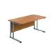 Jemini Double Upright Rectangular Desk 800x600x730mm Nova Oak/Silver KF806103