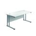Jemini Double Upright Rectangular Desk 800x600x730mm White/Silver KF806110