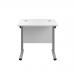 Jemini Double Upright Rectangular Desk 800x600x730mm White/Silver KF806110 KF806110