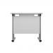 Jemini Double Upright Rectangular Desk 800x600x730mm White/Silver KF806110 KF806110