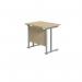 Jemini Double Upright Rectangular Desk 800x600x730mm Maple/Silver KF806127 KF806127