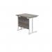 Jemini Rectangular Cantilever Desk 800x600x730mm Grey OakWhite KF806158 KF806158