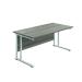 Jemini Rectangular Cantilever Desk 800x600x730mm Grey Oak/White KF806158