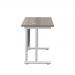 Jemini Rectangular Cantilever Desk 800x600x730mm Grey Oak/White KF806158 KF806158