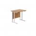 Jemini Rectangular Cantilever Desk 800x600x730mm Nova Oak/White KF806165 KF806165