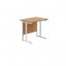 Jemini Rectangular Cantilever Desk 800x600x730mm Nova OakWhite KF806165 KF806165