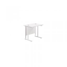 Jemini Rectangular Cantilever Desk 800x600x730mm White/White KF806172 KF806172