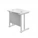 Jemini Rectangular Cantilever Desk 800x600x730mm White/White KF806172 KF806172