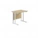 Jemini Rectangular Cantilever Desk 800x600x730mm Maple/White KF806189 KF806189