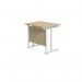 Jemini Rectangular Cantilever Desk 800x600x730mm Maple/White KF806189 KF806189