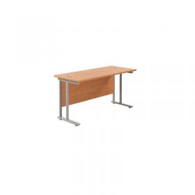 Jemini Rectangular Cantilever Desk 1200x600x730mm BeechSilver KF806202 KF806202