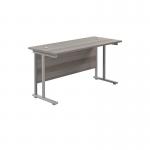 Jemini Rectangular Cantilever Desk 1200x600x730mm Grey Oak/Silver KF806219 KF806219