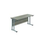 Jemini Rectangular Cantilever Desk 1200x600x730mm Grey Oak/Silver KF806219 KF806219