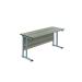 Jemini Rectangular Cantilever Desk 1200x600x730mm Grey Oak/Silver KF806219