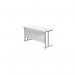 Jemini Rectangular Cantilever Desk 1200x600x730mm White/Silver KF806233 KF806233