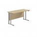 Jemini Rectangular Cantilever Desk 1200x600x730mm Maple/Silver KF806240 KF806240